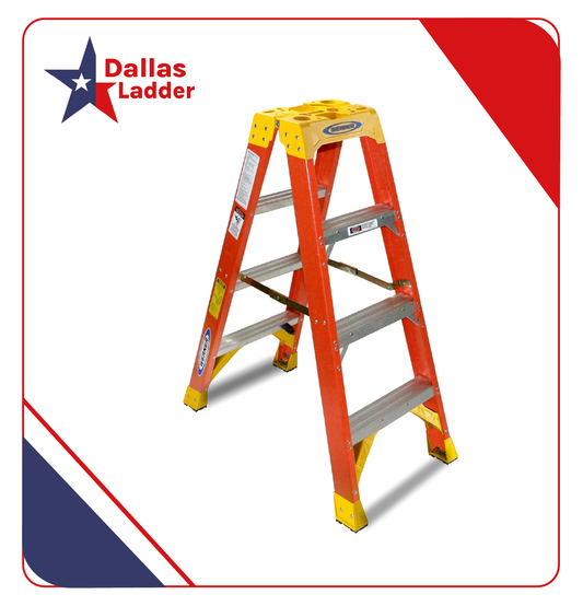 Werner Twin Stepladder | 300lbs | Fiberglass
