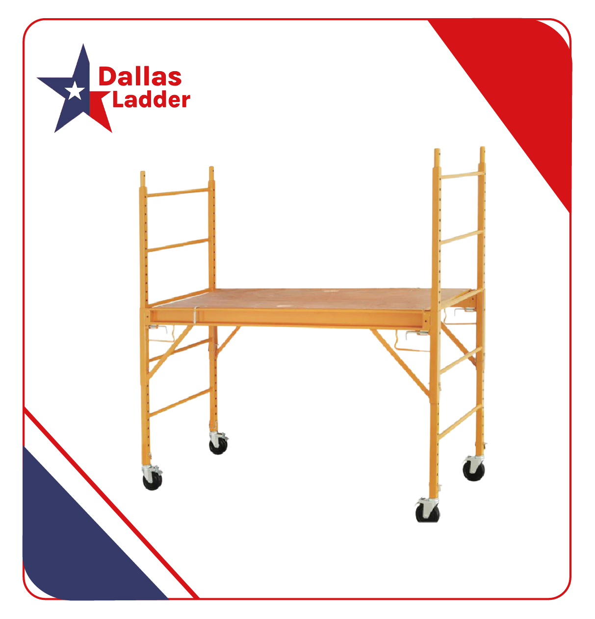 Baker - Perry Style Scaffold Unit / with 4 Casters & Solid Wood Deck